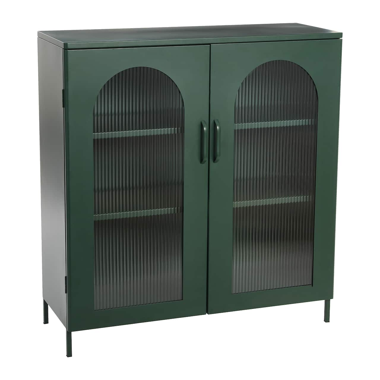 40&#x22; Dark Green Solstice Wide Metal Accent Cabinet